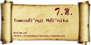 Tomcsányi Mónika névjegykártya
