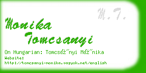 monika tomcsanyi business card